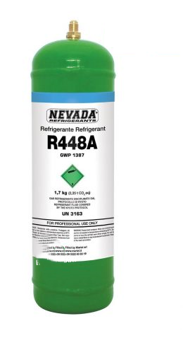 Bombola di gas R448A con 1,7 kg (valvola 1/4″)