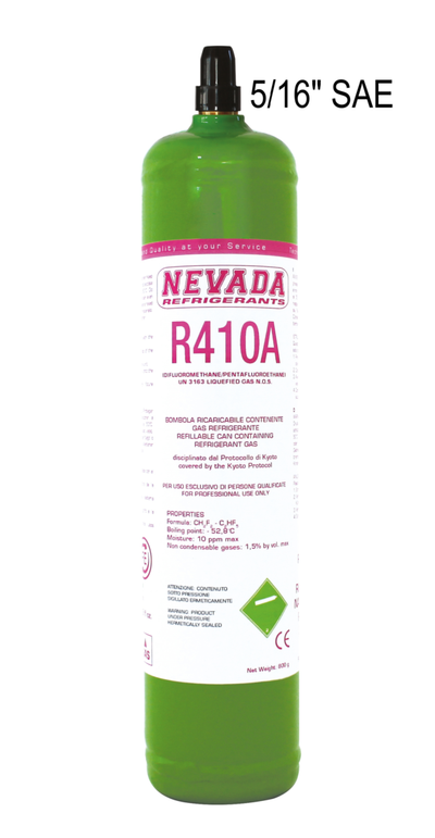 Bombola gas R410A da 800 grammi valvola 5/16