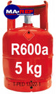 Bombola ricaricabile R600a (Isobutano) da 5 kg. (Valvola 21,7X 1/14″)