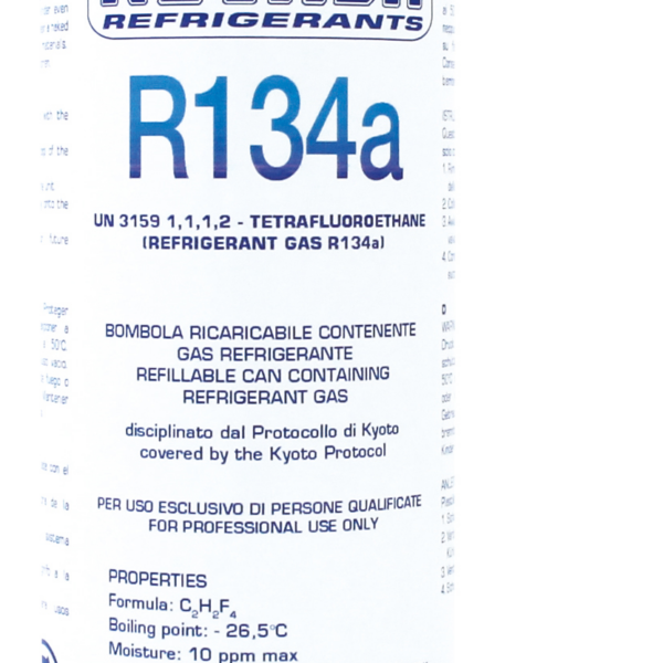 Bombola di R134a con 900 gr di gas Valvola 1/4